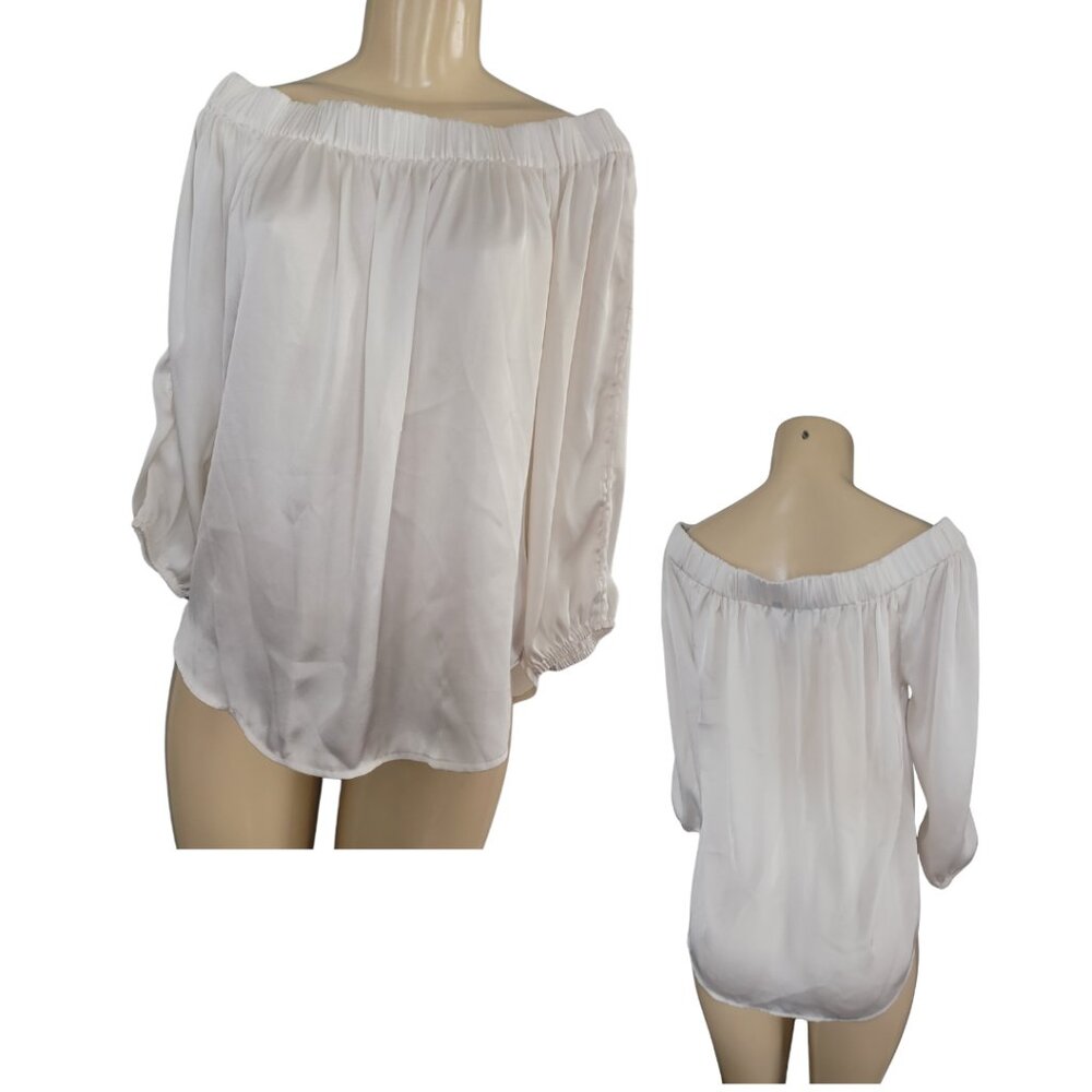 NWOT Express Off Shoulder 3/4 Sleeve White Blouse